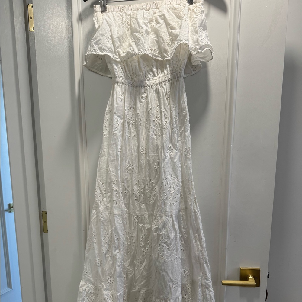 Michael Kors Cream Off-Shoulder Dress